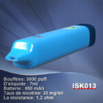 ISK013 Cigarette électronique Jetable POD 3000 Puffs avec débit d’air réglable et batterie rechargeable