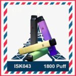ISK043 Cigarette électronique Jetable 1800 Puffs Carré disposable vape pen