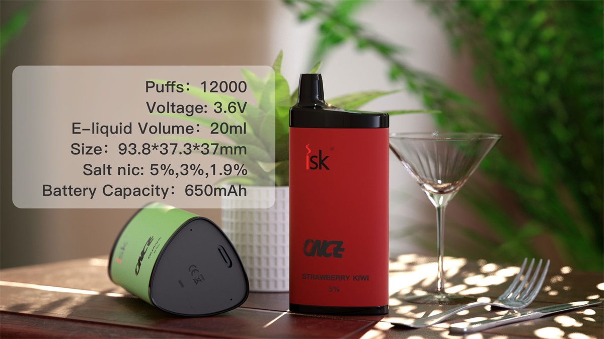 ONCE Cigarette électronique Jetable 12000 Puffs avec débit d'air réglable sur Lumière DTL et MTL